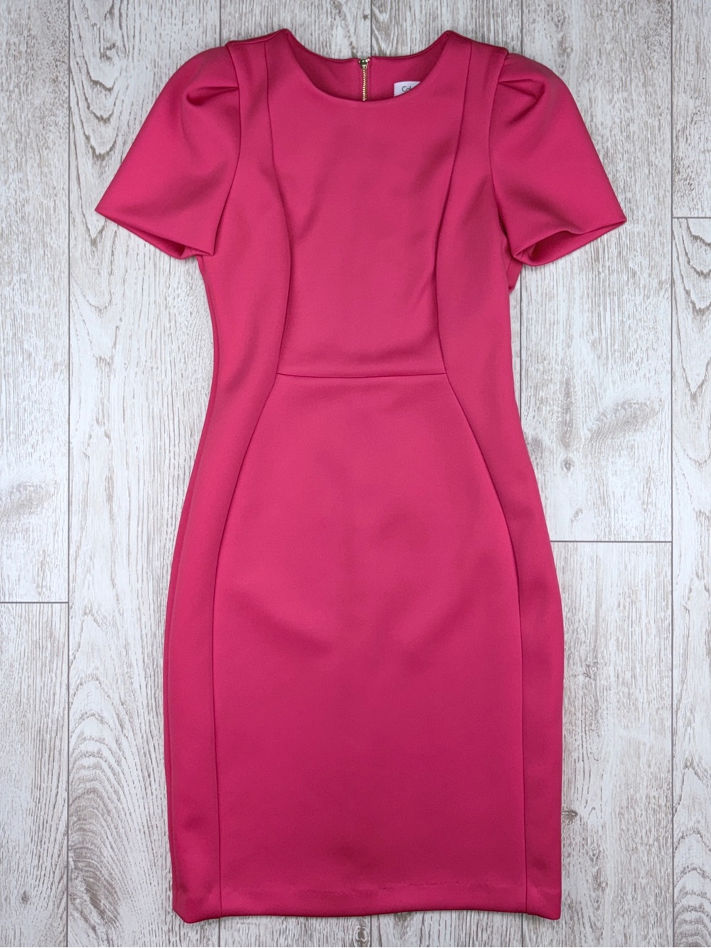 Calvin Klein Size 4 Pink Cap Sleeve Sheath Dress